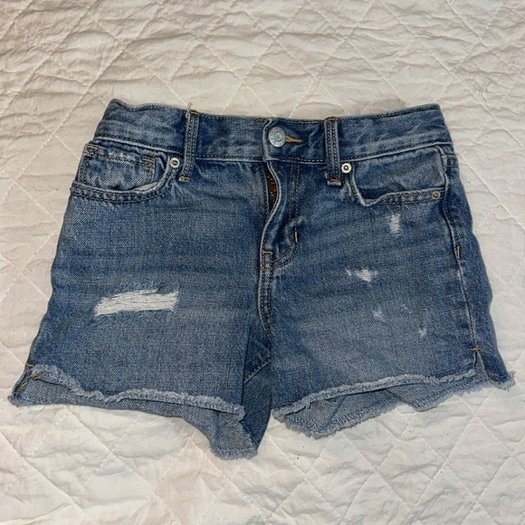 OLD NAVY Hi-Rise Denim Distressed Adjustable Waist Girls Shorts Size 6 - Picture 2 of 5